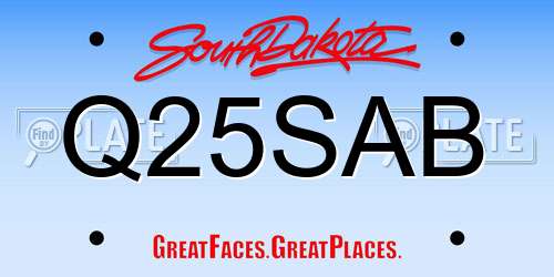 Q25SAB South Dakota License Plate