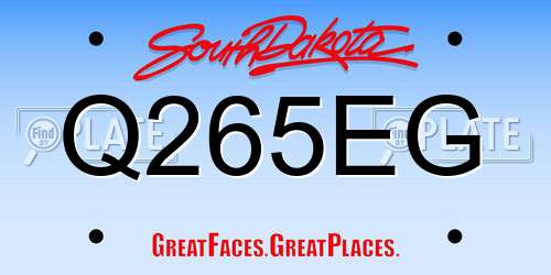 Q265EG South Dakota License Plate