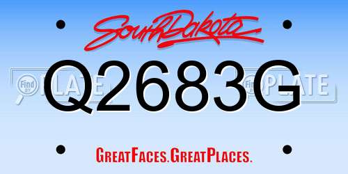 Q2683G South Dakota License Plate