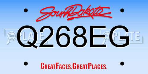 Q268EG South Dakota License Plate