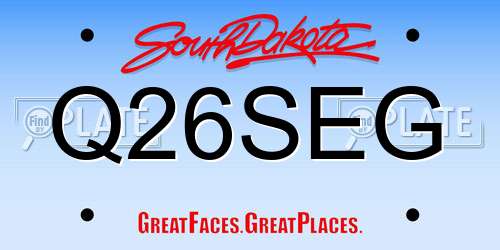 Q26SEG South Dakota License Plate