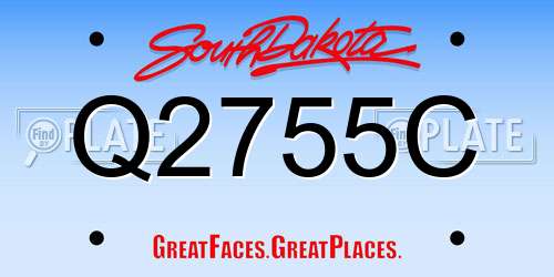 Q2755C South Dakota License Plate