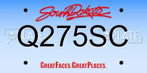 Q275SC South Dakota License Plate