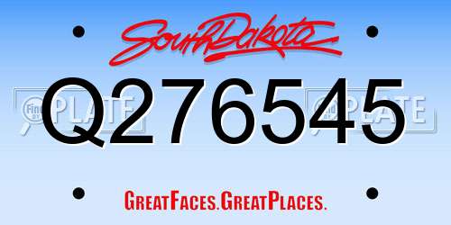 Q276545 South Dakota License Plate