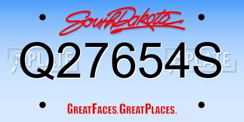 Q27654S South Dakota License Plate