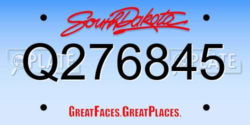 Q276845 South Dakota License Plate