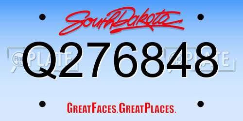 Q276848 South Dakota License Plate
