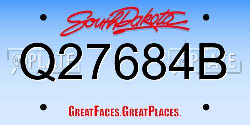Q27684B South Dakota License Plate