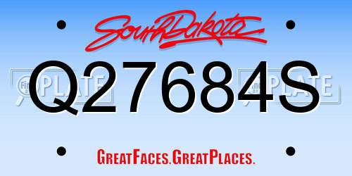 Q27684S South Dakota License Plate