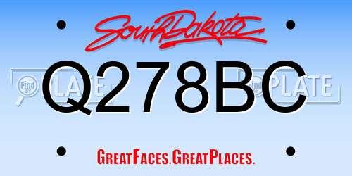 Q278BC South Dakota License Plate
