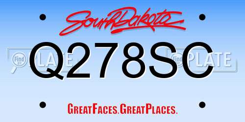 Q278SC South Dakota License Plate