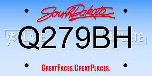 Q279BH South Dakota License Plate