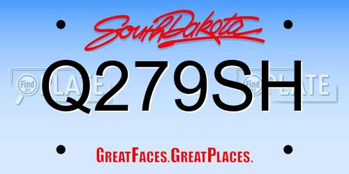 Q279SH South Dakota License Plate