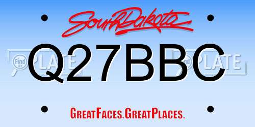 Q27BBC South Dakota License Plate