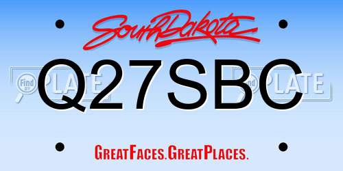 Q27SBC South Dakota License Plate