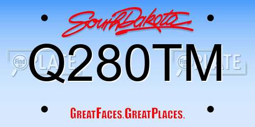 Q280TM South Dakota License Plate