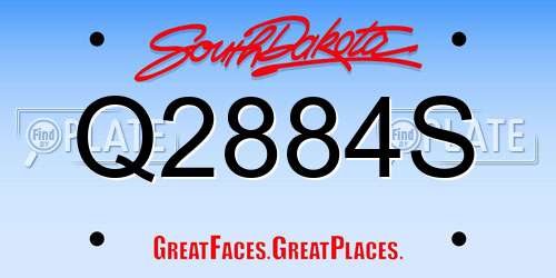 Q2884S South Dakota License Plate