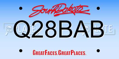 Q28BAB South Dakota License Plate
