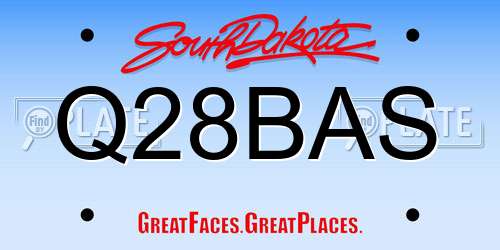 Q28BAS South Dakota License Plate