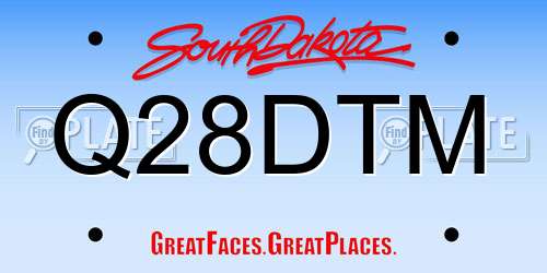Q28DTM South Dakota License Plate