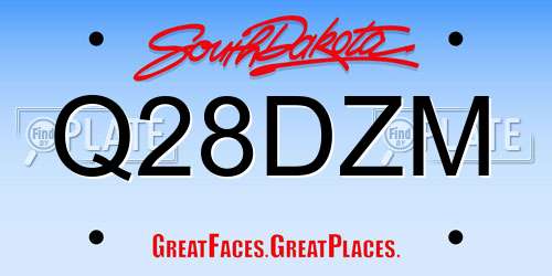 Q28DZM South Dakota License Plate