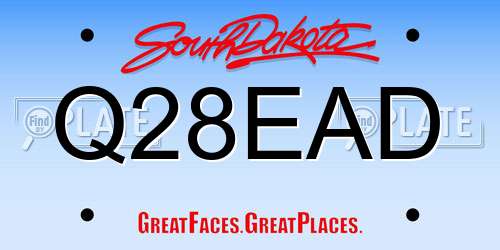 Q28EAD South Dakota License Plate