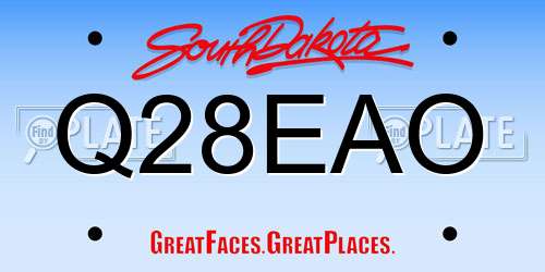 Q28EAO South Dakota License Plate