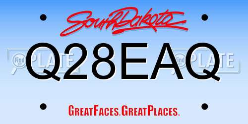 Q28EAQ South Dakota License Plate