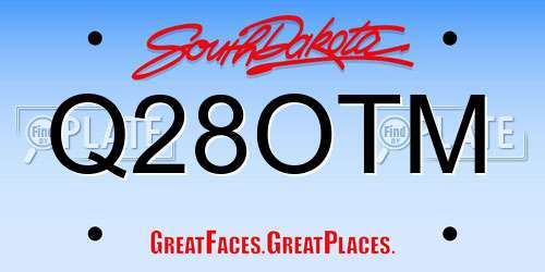 Q28OTM South Dakota License Plate