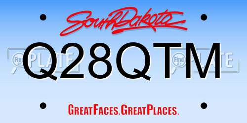 Q28QTM South Dakota License Plate