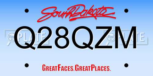 Q28QZM South Dakota License Plate