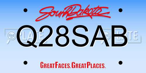 Q28SAB South Dakota License Plate