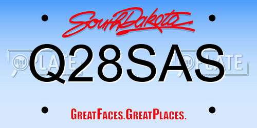 Q28SAS South Dakota License Plate