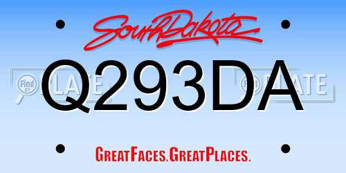 Q293DA South Dakota License Plate
