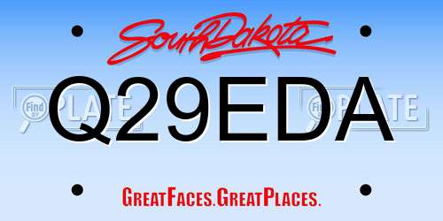 Q29EDA South Dakota License Plate