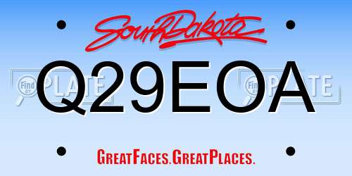 Q29EOA South Dakota License Plate