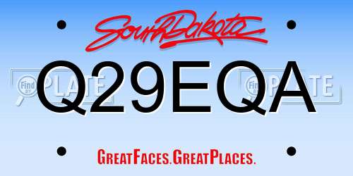 Q29EQA South Dakota License Plate