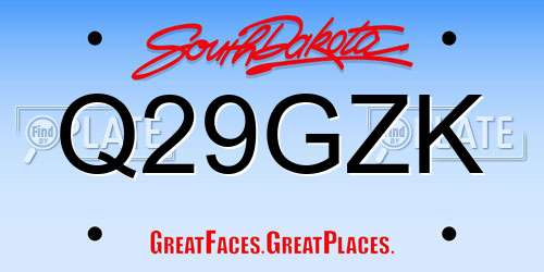 Q29GZK South Dakota License Plate
