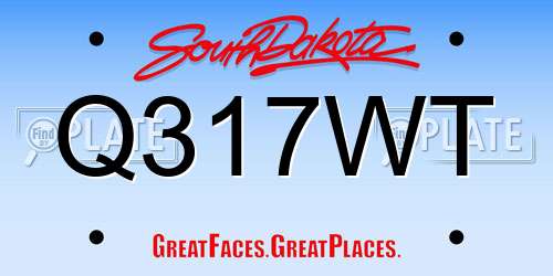 Q317WT South Dakota License Plate