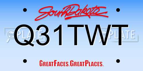 Q31TWT South Dakota License Plate
