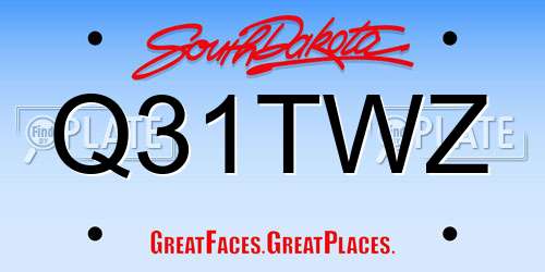 Q31TWZ South Dakota License Plate