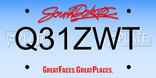 Q31ZWT South Dakota License Plate