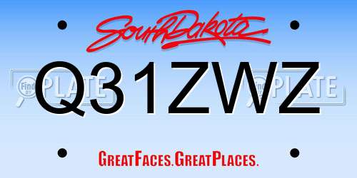 Q31ZWZ South Dakota License Plate