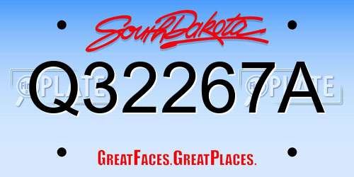 Q32267A South Dakota License Plate