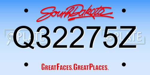 Q32275Z South Dakota License Plate