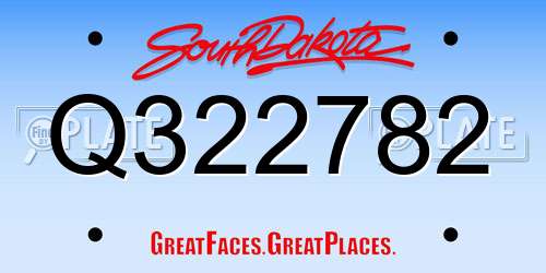 Q322782 South Dakota License Plate