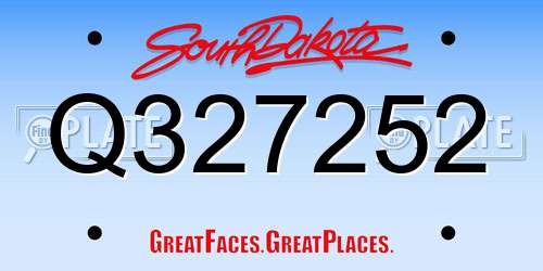 Q327252 South Dakota License Plate