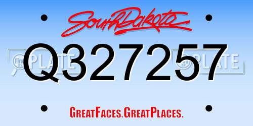 Q327257 South Dakota License Plate