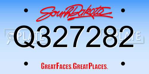 Q327282 South Dakota License Plate