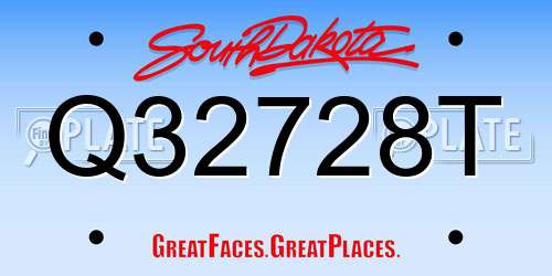 Q32728T South Dakota License Plate